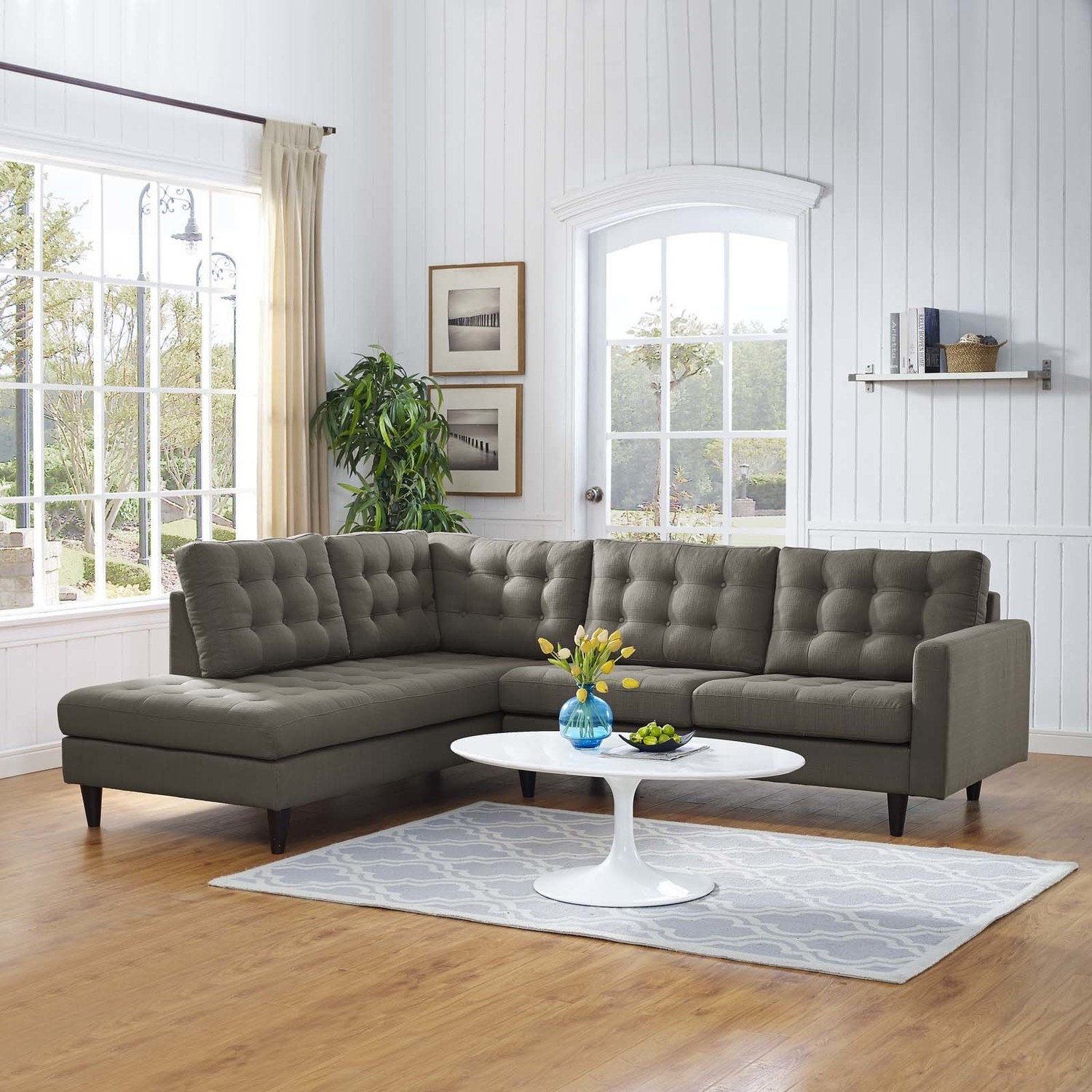 large leather sectional modern Modway Furniture Sofa Sectionals Granite