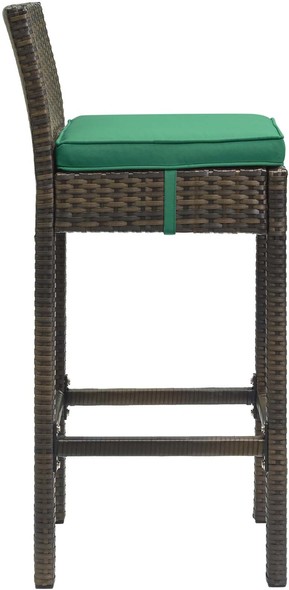 wood top bar stools Modway Furniture Bar and Dining Brown Green