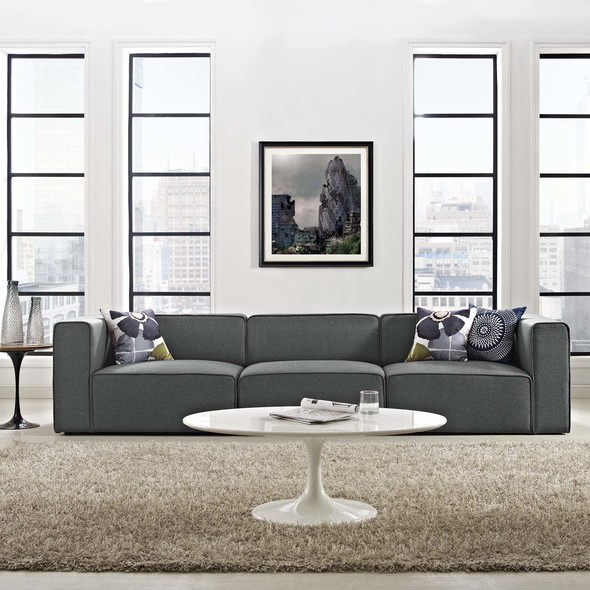 velvet sofa cream Modway Furniture Sofas and Armchairs Gray