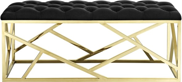 navy bench ottoman Modway Furniture Benches and Stools Gold Black