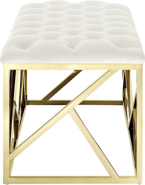 accent chair grey pattern Modway Furniture Benches and Stools Gold Ivory