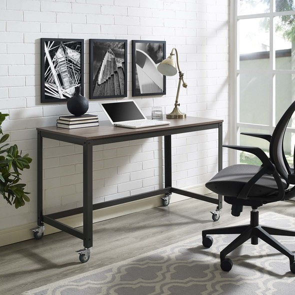 black modern executive desk Modway Furniture Computer Desks Gray Walnut