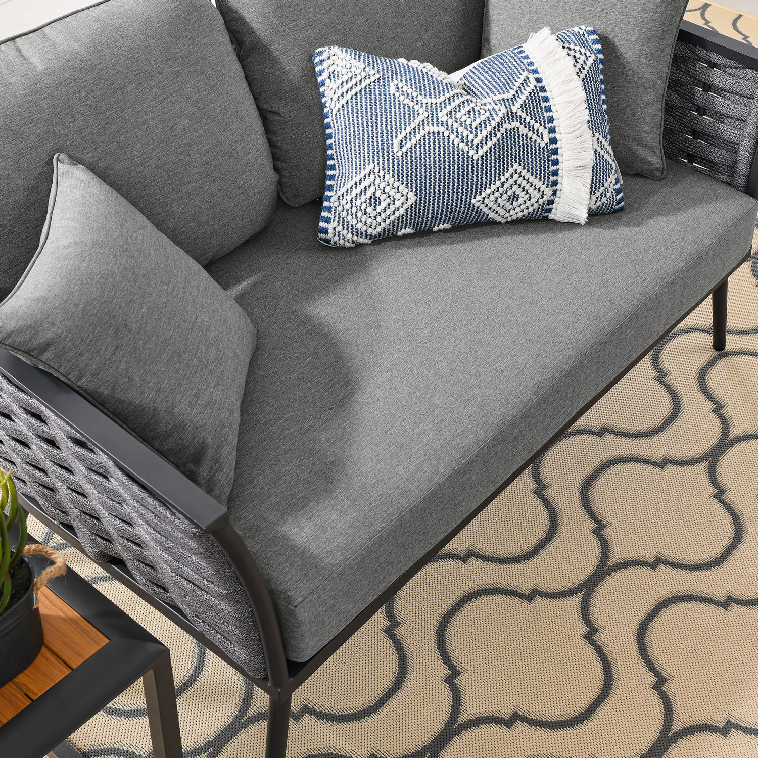 blue sectional living room Modway Furniture Sofa Sectionals Gray Charcoal