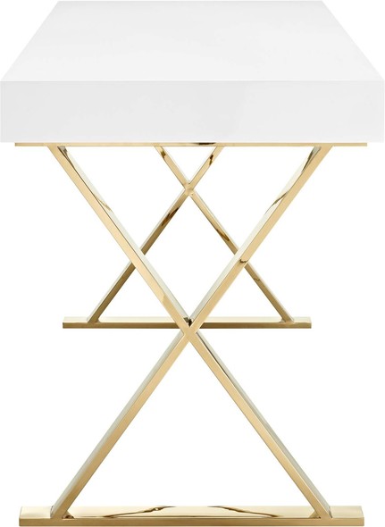 modern bedroom desk Modway Furniture Computer Desks White Gold