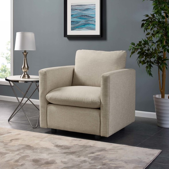 modern accent chair black Modway Furniture Sofas and Armchairs Chairs Beige
