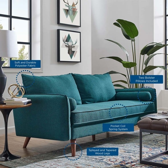 midcentury modern sofas Modway Furniture Sofas and Armchairs Teal