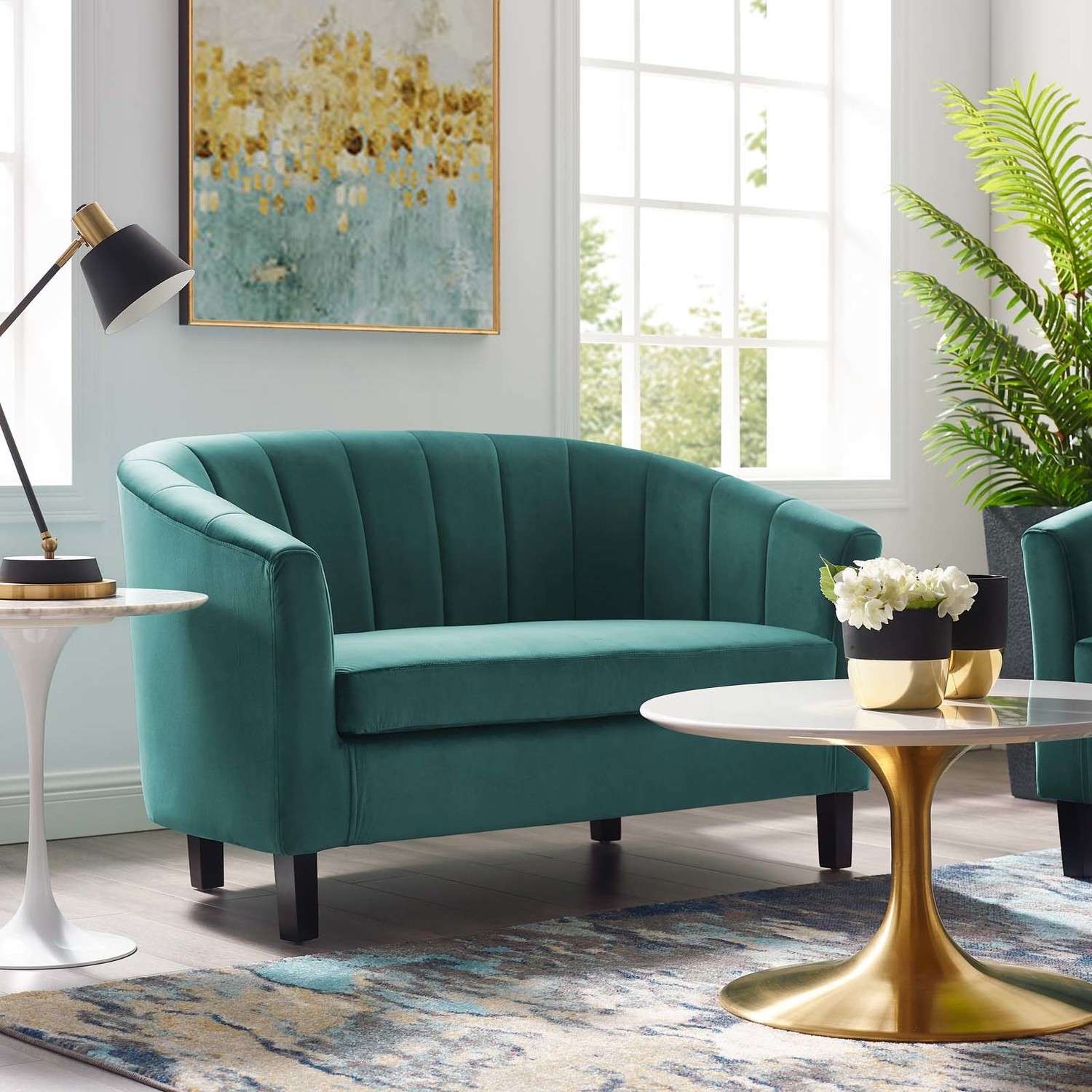 blue sectional sofa with chaise Modway Furniture Sofas and Armchairs Teal