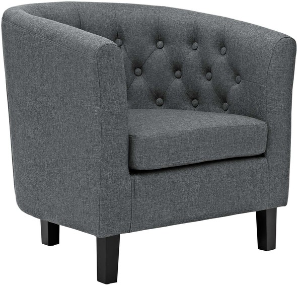 club chair and ottoman Modway Furniture Sofas and Armchairs Gray