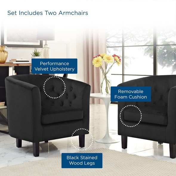 small upholstered accent chair Modway Furniture Sofas and Armchairs Black