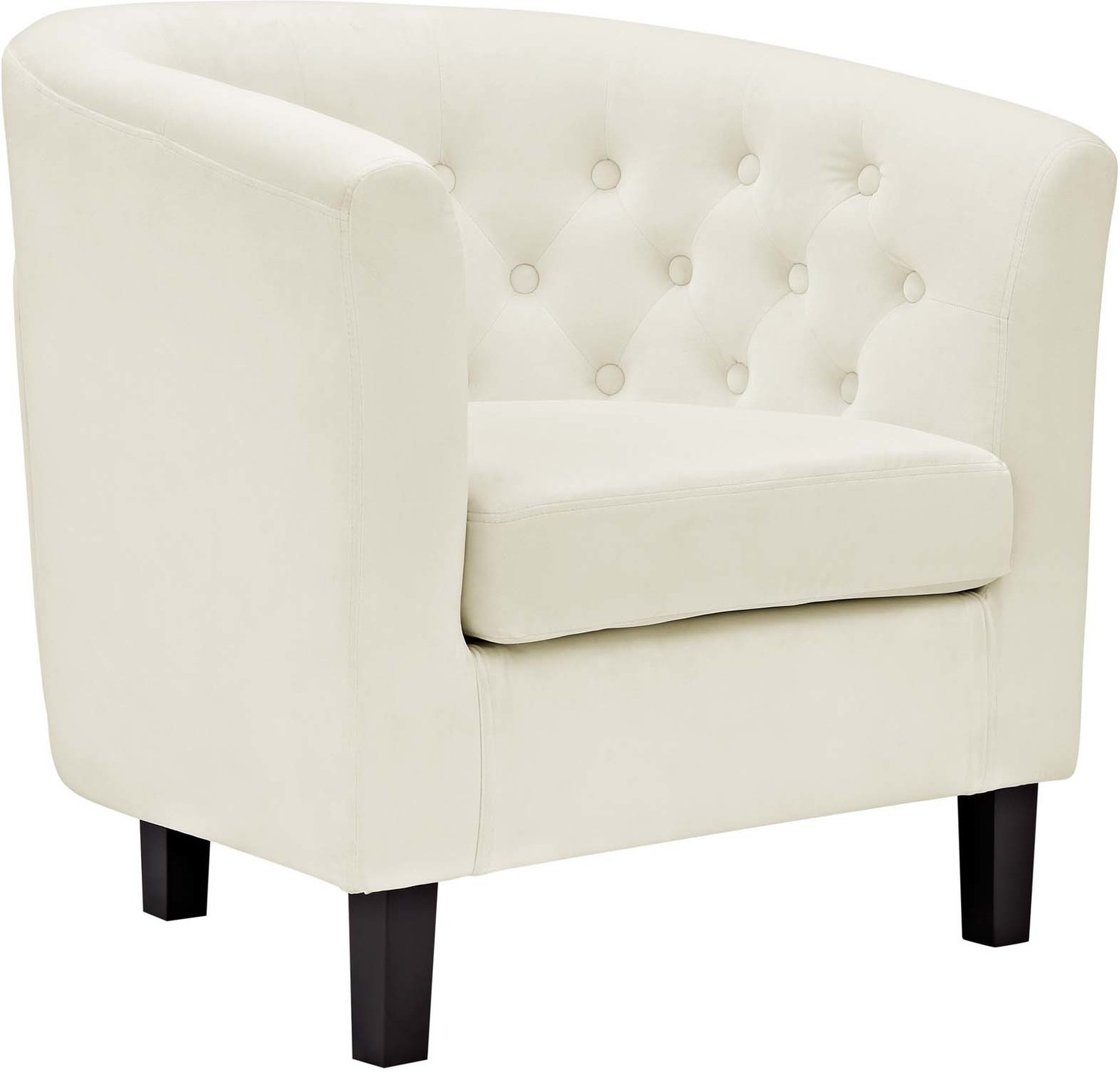 black velvet lounge chair Modway Furniture Sofas and Armchairs Ivory