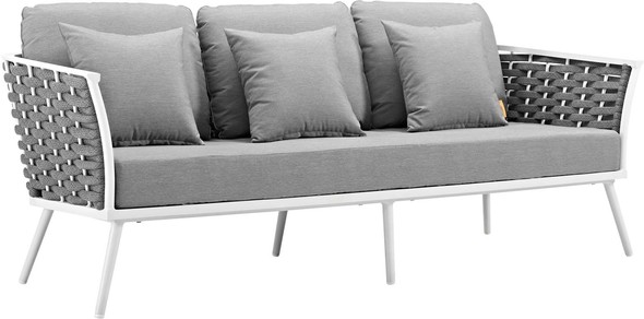 cream sectional couch with chaise Modway Furniture Sofa Sectionals White Gray