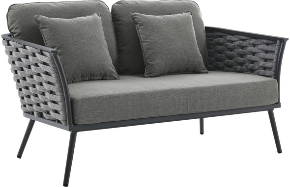 mid century sofa Modway Furniture Sofa Sectionals Gray Charcoal