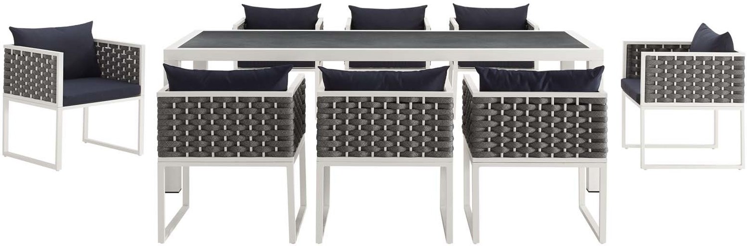 modern farmhouse chairs dining Modway Furniture Dining Sets White Navy