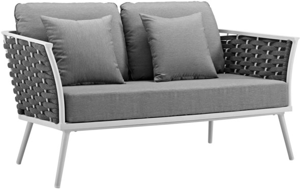 couch with left chaise Modway Furniture Sofa Sectionals White Gray