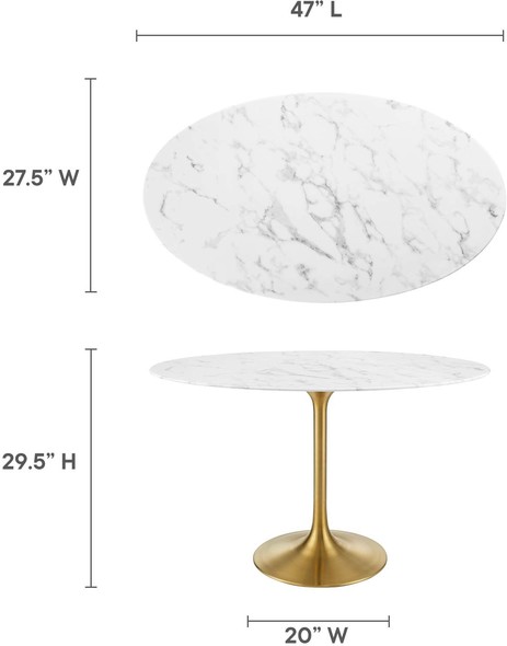 grey white dining table Modway Furniture Bar and Dining Tables Gold White