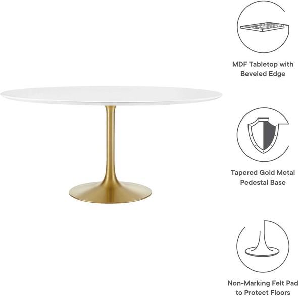 cheap marble dining table set Modway Furniture Bar and Dining Tables Gold White