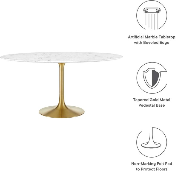 4 table dining table Modway Furniture Bar and Dining Tables Gold White