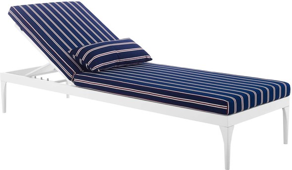 chair and ottoman Modway Furniture Daybeds and Lounges Chairs White Striped Navy