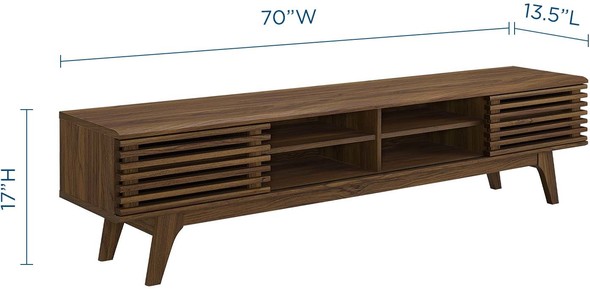 long modern tv console Modway Furniture Decor Walnut Walnut