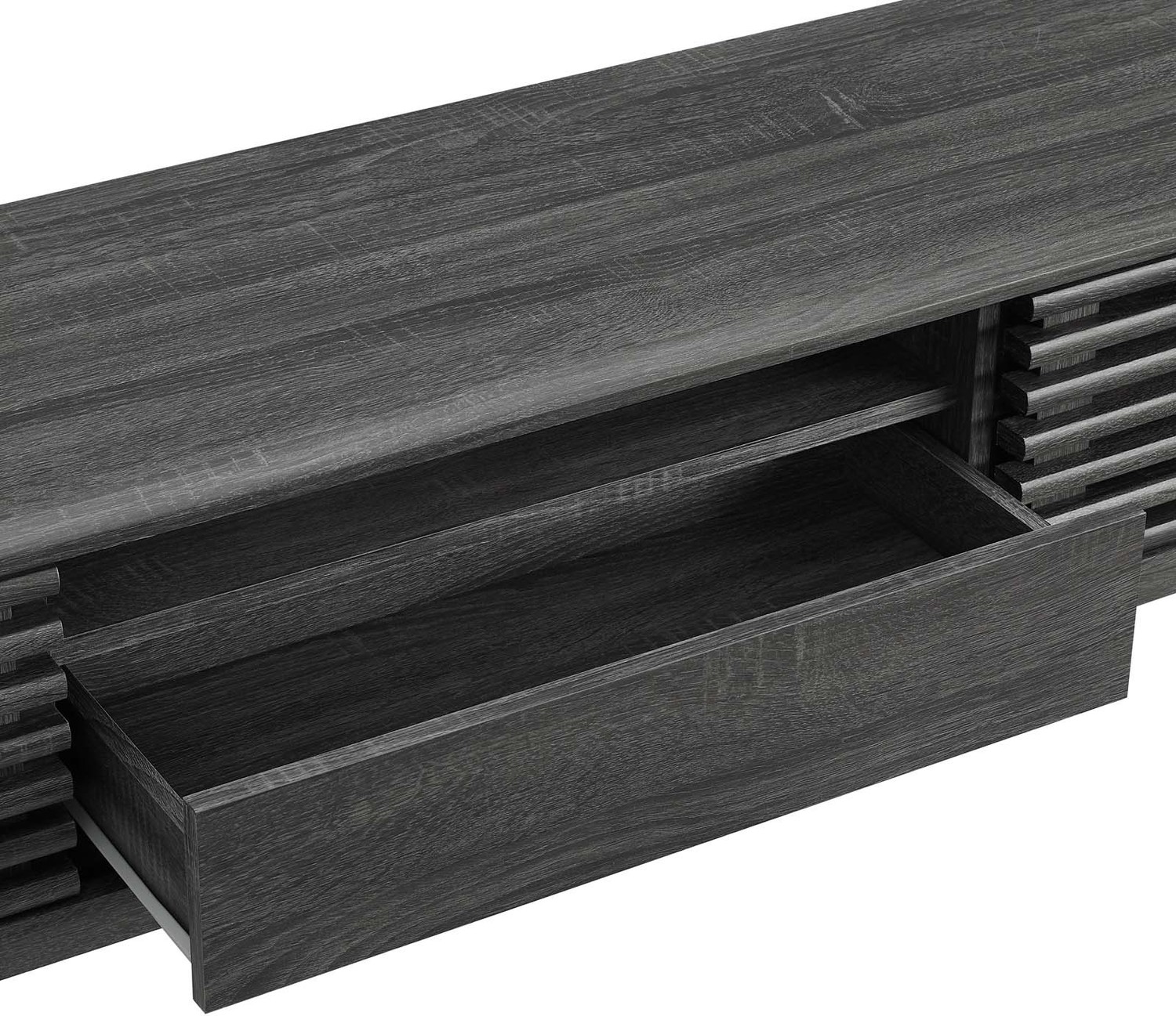 wooden console tv Modway Furniture Decor Charcoal