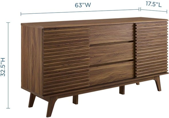 grey and gold tv stand Modway Furniture TV Stands-Entertainment Centers Walnut