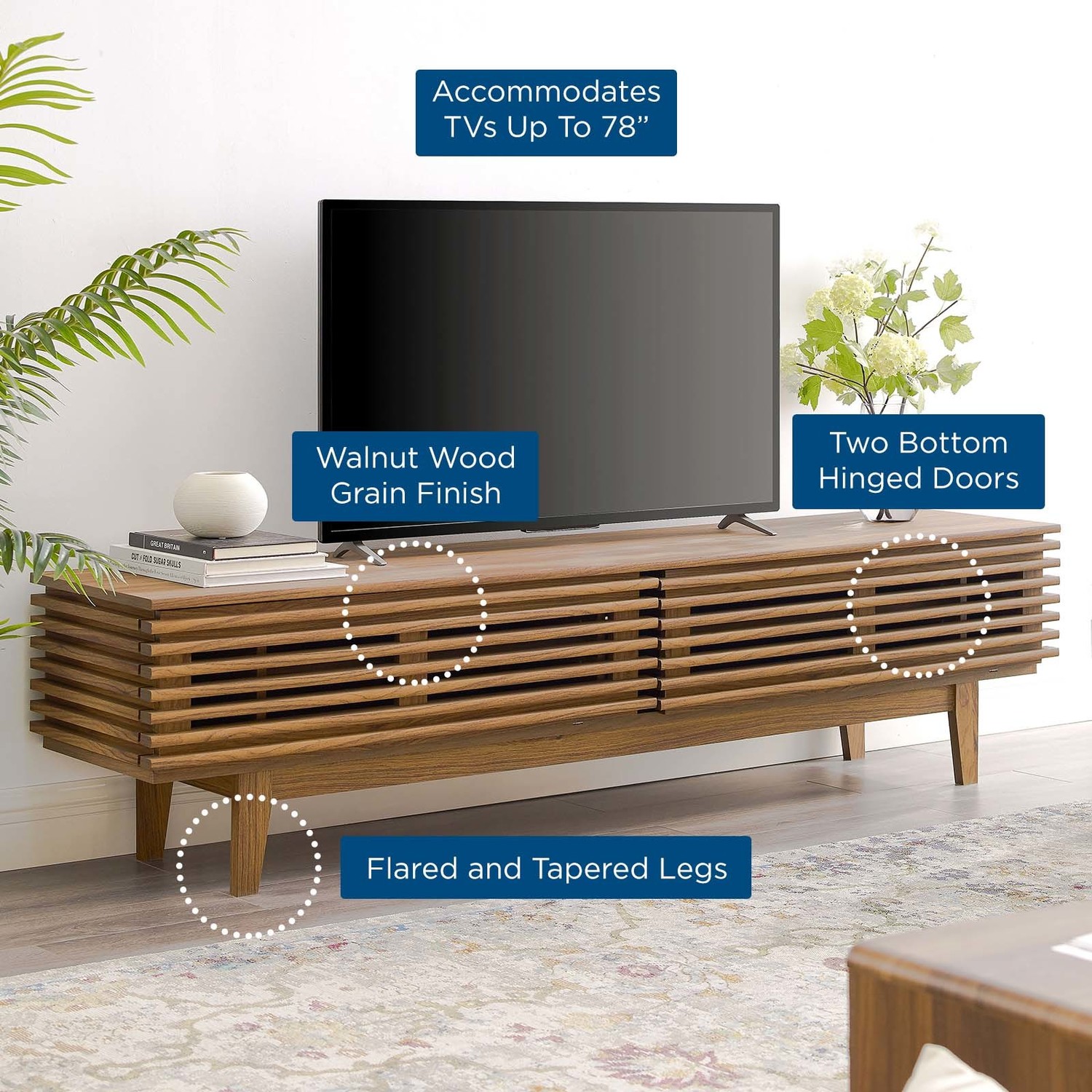 modern bedroom tv stand Modway Furniture Walnut