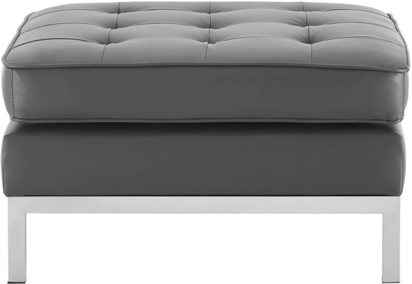 leather and fabric ottoman Modway Furniture Sofas and Armchairs Silver Gray