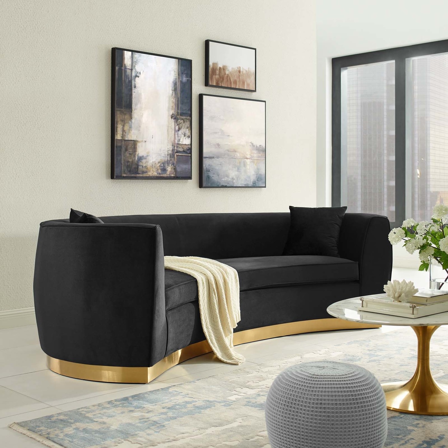 best living room sectionals Modway Furniture Sofas and Armchairs Black