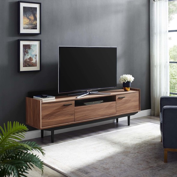 60 inch tv cabinet Modway Furniture Tables TV Stands-Entertainment Centers Walnut Black
