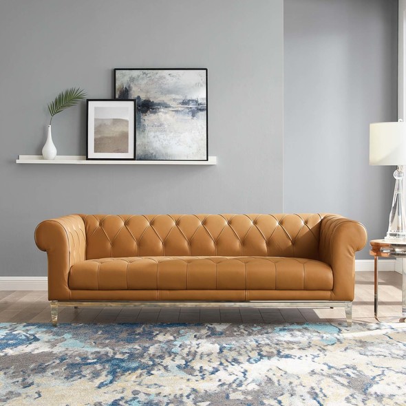 mid century modern sofa with chaise Modway Furniture Sofas and Armchairs Tan