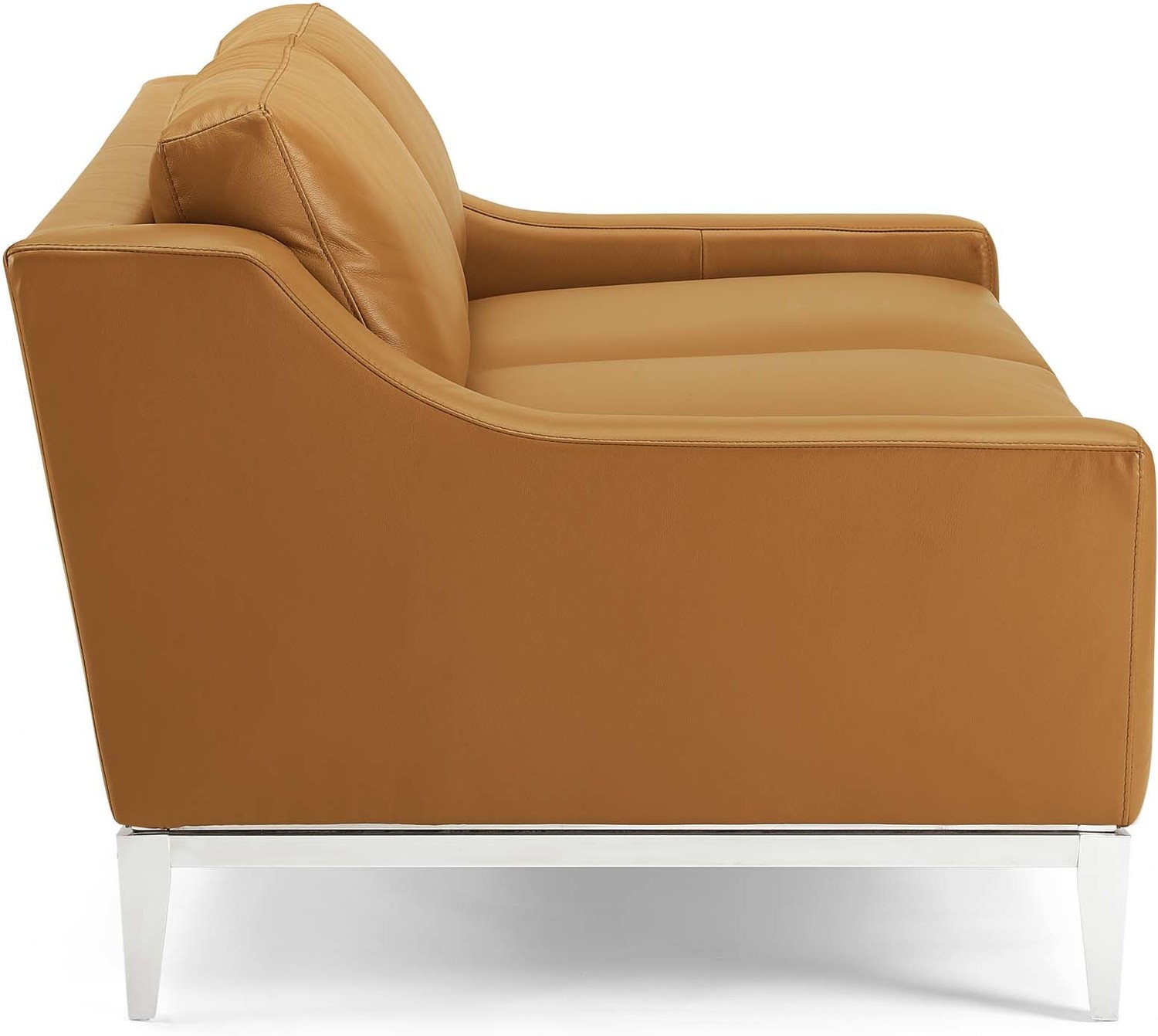 leather sofa with chaise lounge Modway Furniture Sofas and Armchairs Tan