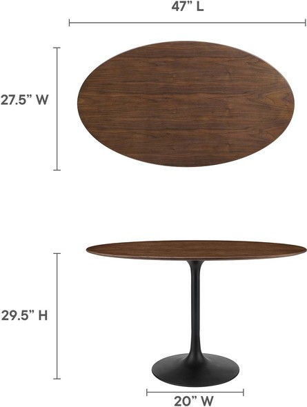 walnut round dining table for 4 Modway Furniture Bar and Dining Tables Black Walnut