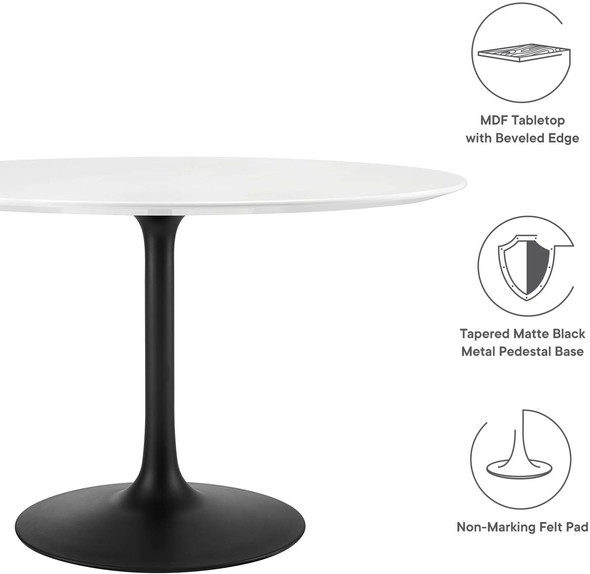 used extendable dining table Modway Furniture Bar and Dining Tables Black White