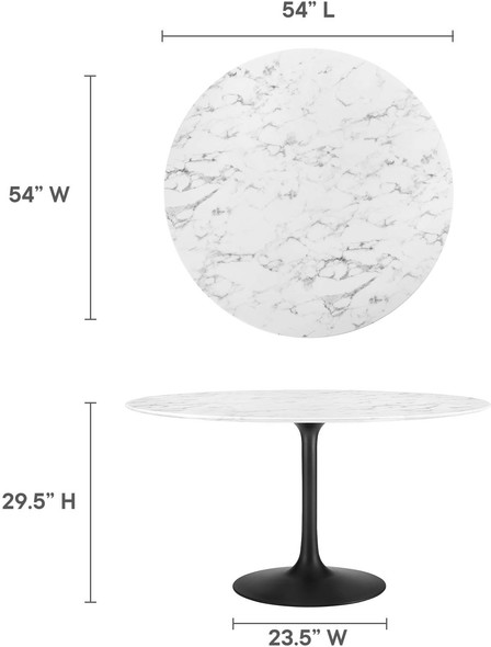 marble dining table and 4 chairs Modway Furniture Bar and Dining Tables Black White