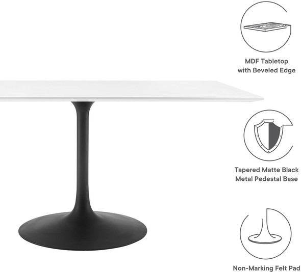 on the dining table Modway Furniture Bar and Dining Tables Black White