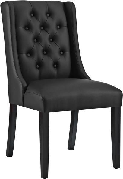 silver velvet chair Modway Furniture Dining Chairs Black