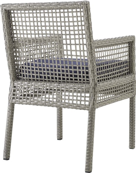 rattan outdoor dining chairs Modway Furniture Bar and Dining Outdoor Dining Sets Gray Navy