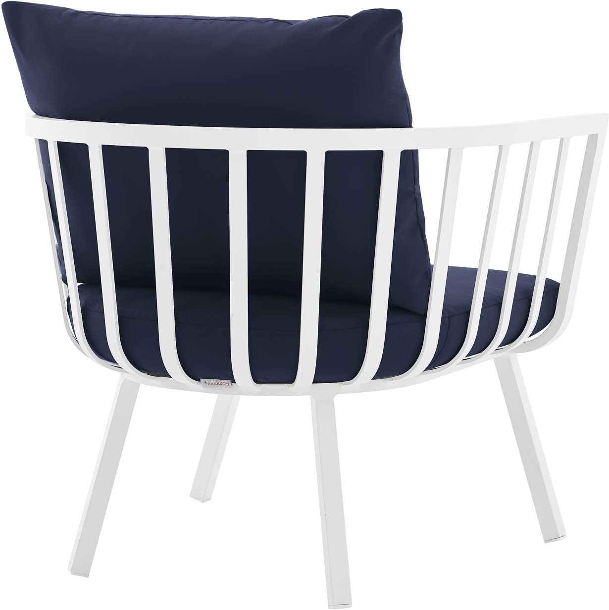 modern velvet accent chair Modway Furniture Bar and Dining White Navy