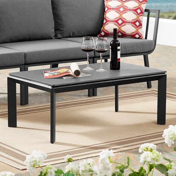 wood glass side table Modway Furniture Sofa Sectionals Gray