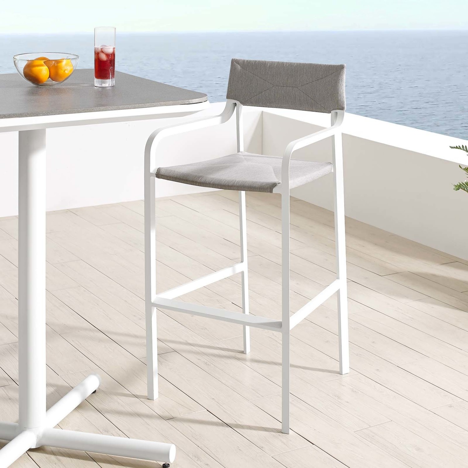 backyard bar stools Modway Furniture Bar and Dining White Gray