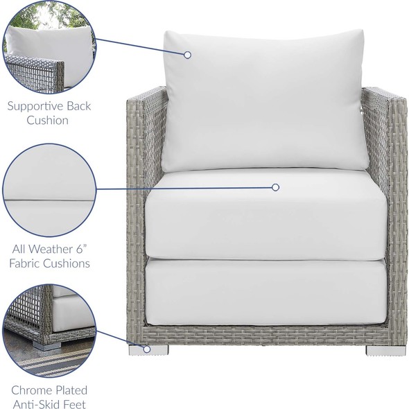 patio conversation Modway Furniture Sofa Sectionals Gray White