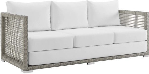 4 piece patio sectional Modway Furniture Sofa Sectionals Gray White