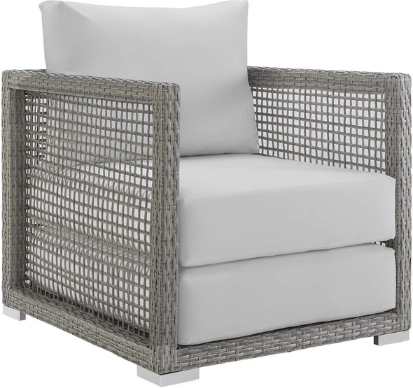 outdoor patio set 3 piece Modway Furniture Sofa Sectionals Gray White