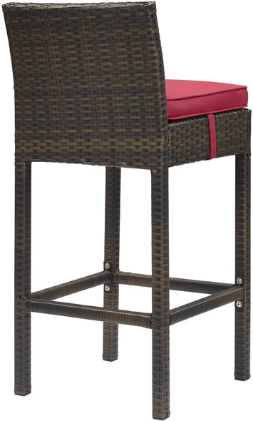 bench stools with back Modway Furniture Bar and Dining Brown Red