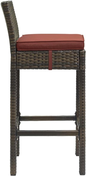 chrome stool Modway Furniture Bar and Dining Brown Currant