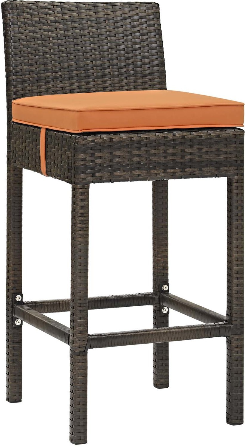 metal swivel stools Modway Furniture Bar and Dining Brown Orange