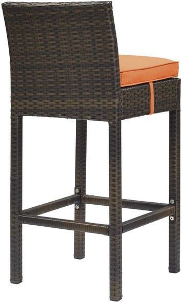 metal swivel stools Modway Furniture Bar and Dining Brown Orange