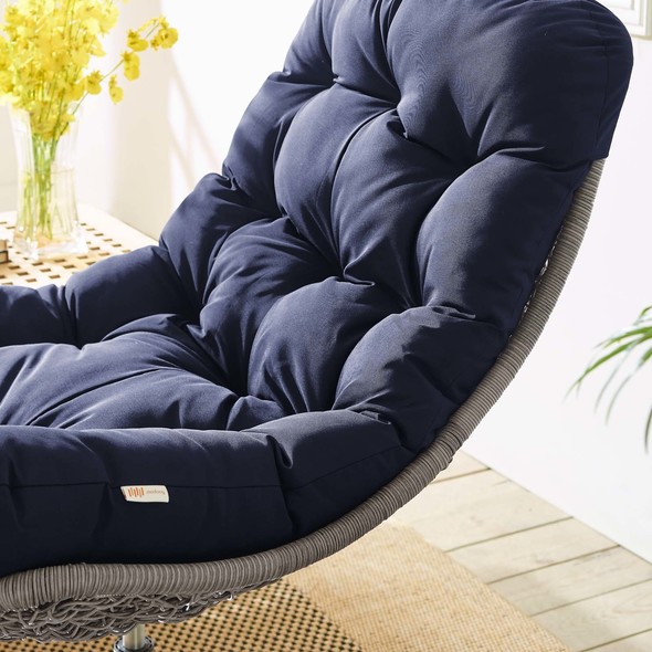 black velvet accent chair Modway Furniture Daybeds and Lounges Light Gray Navy