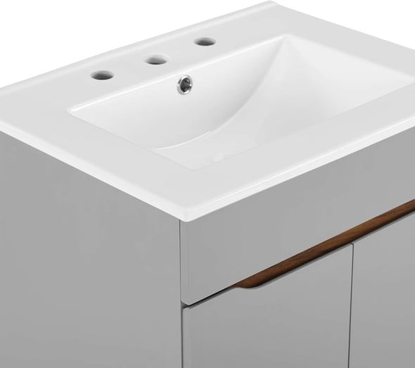 bathroom vanity and cabinet set Modway Furniture Vanities Gray White