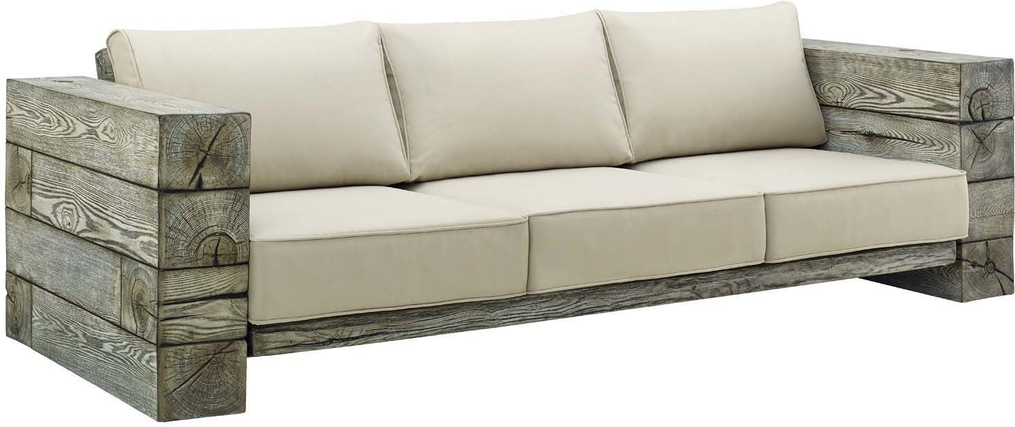 garden sofa corner set Modway Furniture Sofa Sectionals Light Gray Beige